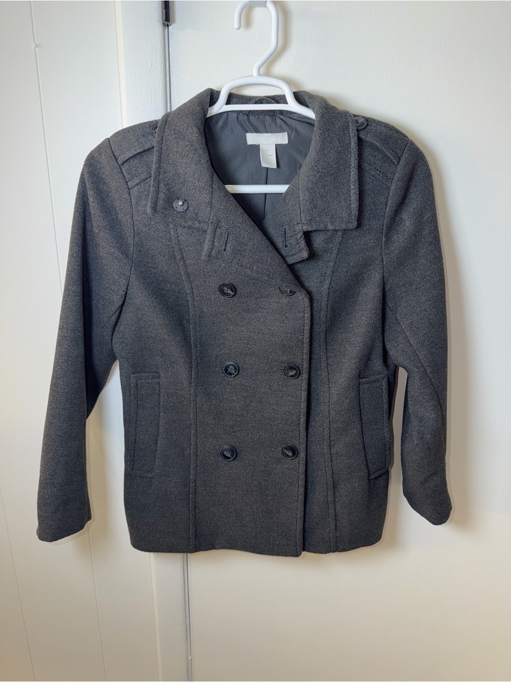 H&M Women’s Pea Coat | Dark Gray | US 14 | GUC